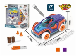 1:32 Stavebnice Auto 17ks - fialové