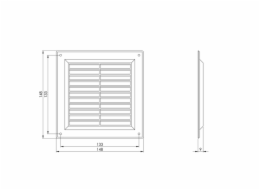 Ventilační mřížka EUROPLAST VR1515, 150 x 150 mm