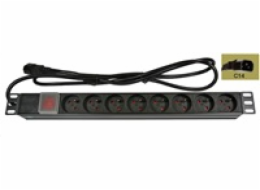 BAZAR - 19" rozvodný panel LEXI-Net 8x230V, ČSN, vypínač, indikátor napětí, kabel 1,8m, 1U, přívodní kabel pro UPS-obal