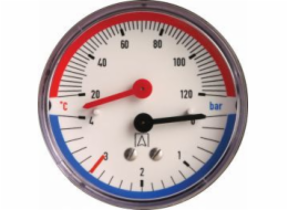 Afriso Thermomanometer TM 80 ax, fi80 mm, 0÷6 bar, 20÷120°C, G1/4   sekera, třída 2.5 (63342)