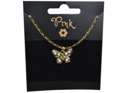 Pozlacený řetízek s přívěskem MOTÝL s PERLY