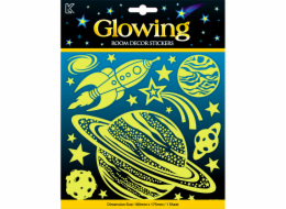 Svítící samolepky s GLITRY - VESMÍR