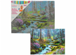 Diamantové malování - Lesní potůček 30 x 40 cm