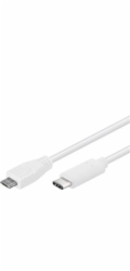 PremiumCord USB-C/male - USB 2.0 Micro-B/Male, bílý, 1m