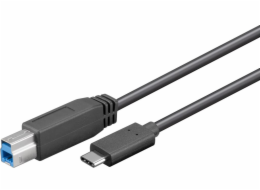 PremiumCord Kabel USB 3.2 konektor C/male - USB 3.0 konektor B/male, 1m