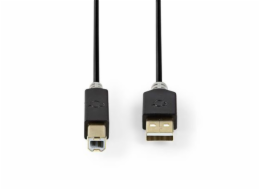 Nedis CCBW60100AT30 - USB 2.0 kabel | A Zástrčka - B Zástrčka | 3 m | Antracit