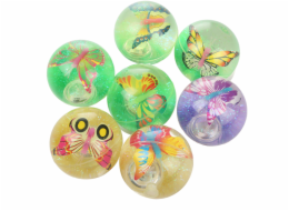 Skákací svítící vodní míč MOTÝL 6 cm - více druhů