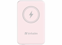 VERBATIM Powerbanka Charge  n  Go, Magnetická, 5000 mAh, USB-C, Růžová