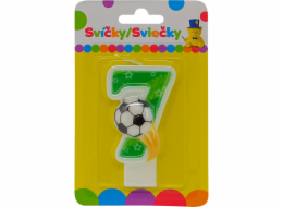 Narozeninová svíčka s míčem a číslem 7.