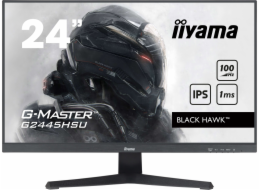 iiyama G-MASTER Black Hawk G2445HSU-B2 - LED monitor - 24" (23.8" zobrazitelný) - 1920 x 1080 Full HD (1080p) @ 100 Hz - IPS - 300 cd/m2 - 1300:1 - 1 ms - HDMI, DisplayPort - reproduktory - matná čerň