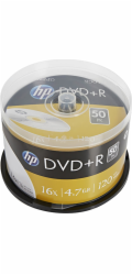 HP DVD+R 4,7GB 16x, cakebox, 50ks (DRE00026-3) DVD+R HP 4,7 GB (120min) 16x 50-cake