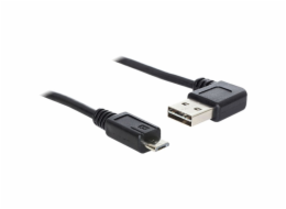 DeLOCK Kabel EASY-USB 2.0, USB-A zástrčka 90° > Micro-USB zástrčka (černá, 5 metrů, pravoúhlý/levý)