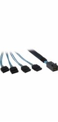 Inter-Tech Kabel SFF 8643 > 4x SATA (černo-modrý, 0,5 metru (částečně opláštěný))