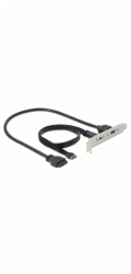 DeLOCK kryt slotu USB 3.2 Gen 2, klíč A samec + 19 pin > USB-C + USB-A samice