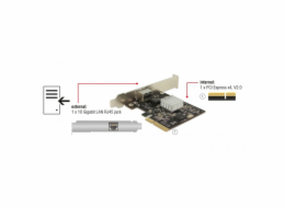 DeLOCK PCIe karta > 1x 10 Gigabit LAN NBASE-T RJ45, LAN adaptér