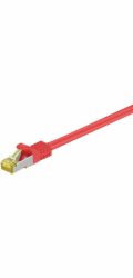 Goobay Propojovací kabel RJ-45 Cat 6.a S/FTP (PIMF), s kabelem Cat.7 (červený, 1,5 metru, 500 MHz)