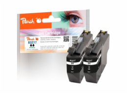 Peach Dvojbalení inkoustu , černý, PI500-220 (kompatibilní s Brother LC-3217BK)