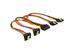 DeLOCK SATA 15Pin > 2x lomený (spodní) + 2x rovný, kabel