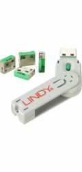 Lindy Zámek USB portu (4 kusy) s klíčem (zelený, kód: zelený)