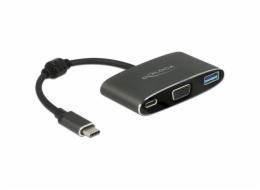USB 3.2 Gen 1 Adapter, USB-C Stecker > USB-A + USB-C Buchse + VGA Buchse