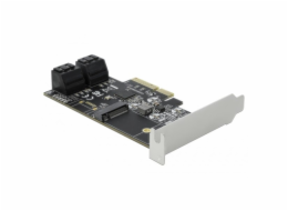 DeLOCK 4 porty SATA a 1 slot M.2 Key B PCI Express x4 karta - nízkoprofilové provedení, adaptér