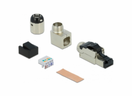 Zástrčka DeLOCK RJ-45 lze namontovat v terénu, Cat.6a lomená, zásuvka