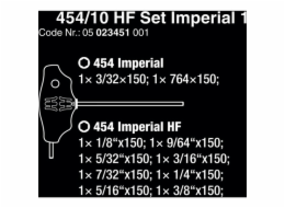 Wera Sada šroubováků 454/10 HF Imperial 1 s T-rukojetí + držák (černo-zelená, 10dílná, imperiální, s přidržovací funkcí)