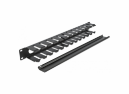 19" panel pro správu kabelů se 2 otvory, vedení kabelů