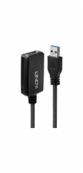 Lindy USB 3.2 Gen 1 aktivní prodlužovací kabel, USB-A samec > USB-A samice (černý, 5 metrů)