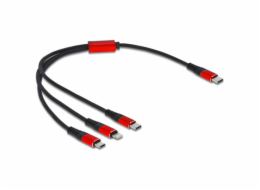 USB Ladekabel, USB-C Stecker > Micro-USB + USB-C + Lightning Stecker