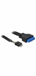 DeLOCK Adaptérový kabel USB 2.0, 8pinový konektor > USB 3.2 pin konektor (černý, 60 cm)