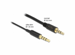 DeLOCK jack kabel 3,5 mm 4pin > 3,5 mm 4pin konektor Ultra Slim