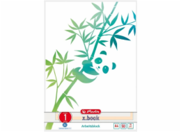 Herlitz 01 Pracovní podložka A4 GREENline 50 listů pravítko 01 motiv panda, vysokoškolská podložka
