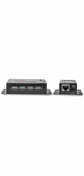 Lindy 50m 4portový USB 2.0 Cat.6 extender (černý, USB 2.0 Cat.6)