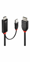 Lindy adaptérový kabel HDMI > DisplayPort (černý/červený, 2 metry)