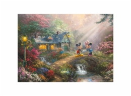  Thomas Kinkade Studios: Mickey & Minnie v nostalgické kovové krabici, puzzle