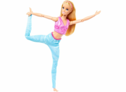 Mattel Barbie Made to Move s růžovým sportovním topem a modrými panenkami na jógu