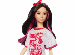 Mattel Barbie Fashionistas panenka s bílými tričkovými šaty