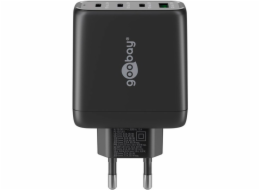 goobay USB-C víceportová rychlá nabíječka, PD, GaN, 68 wattů