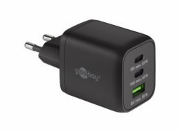 goobay USB-C rychlonabíječka Nano, PD, GaN, 65 wattů, USB-C textilní kabel