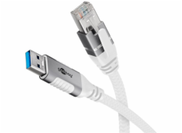 goobay Ethernetový kabel USB-A 3.2 Gen1 samec > RJ-45 samec, LAN adaptér