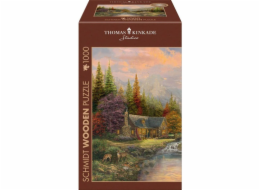 Dřevěné puzzle Schmidt Spiele Thomas Kinkade Studios: horské pozadí s potokem