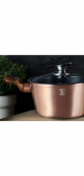 Kastrol s mramorovým povrchem a poklicí 24 cm Rosegold Metallic Line BH-1515