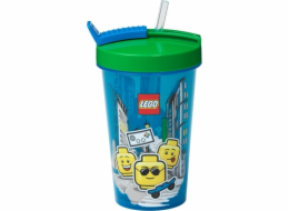 LEGO hrnek Room Copenhagen s brčkem Iconic Boy Bright Blue