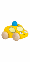 Pískací auto s majákem 1ks žlutá