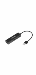 Natec Dragonfly rozbočovač 3x USB 2.0 HUB + RJ45, černý
