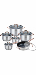 KingHoff OCELOVÉ HRNCE 12 EL. KINGHOFF ROSEGOLD KH-1766