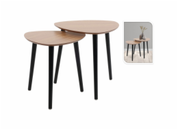 Home Styling Collection Sada konferenčních stolků se třemi nohami z borovicového dřeva, 2 kusy