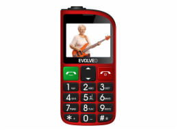 EVOLVEO Mobilní telefon pro seniory s nabíjecím stojánkem EasyPhone FL, červená