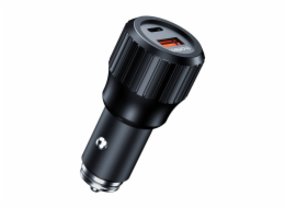 Choetech 63W duální USB-C 45w + USB-A 18w rychlá nabíječka do auta (černá)